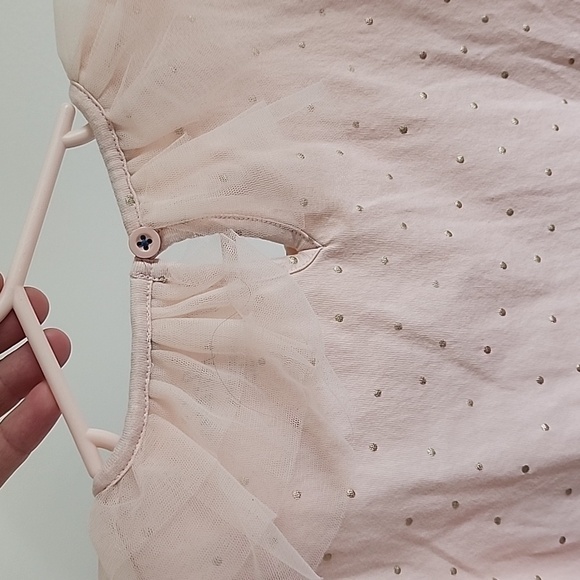 Mini Boden Tulle neckline polkadot top pink size 8-9 y - Picture 5 of 5